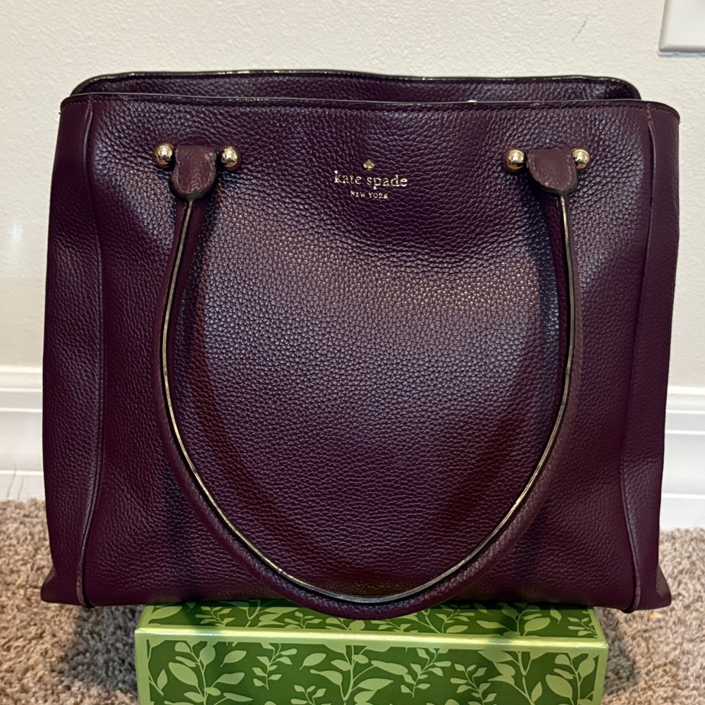 Kate Spade Eggplant Satchel -  Excellent Condition EUC Minor Bottom Corner Wear
